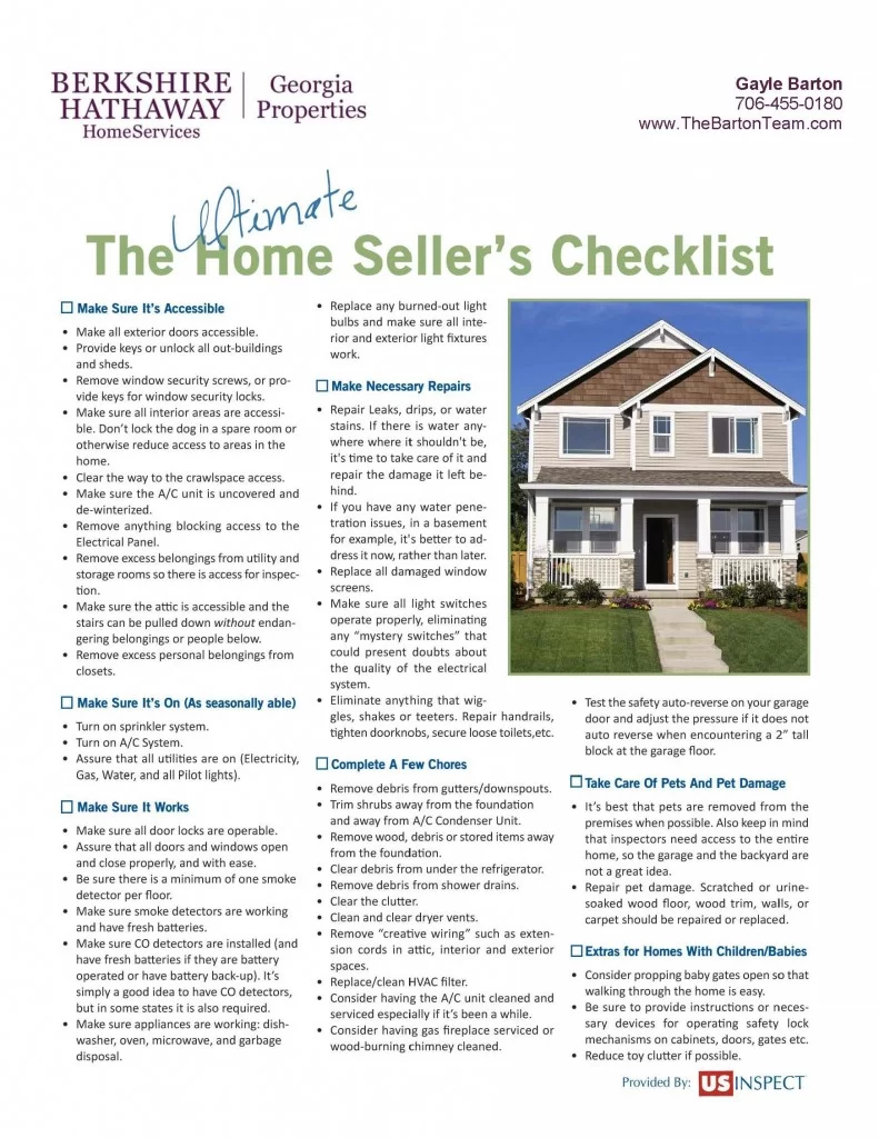 Home Seller Checklist - what Sellers Need to Do | Gayle Barton - Your