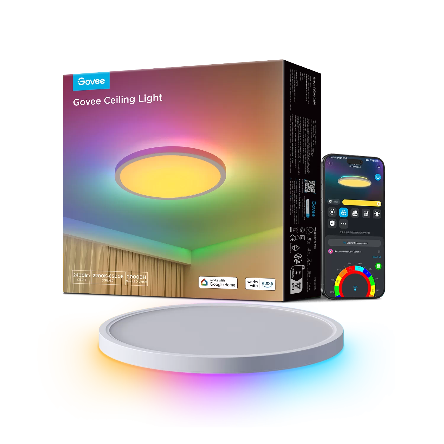 Smart Round & Square Ceiling Lights – Color Change & Voice Control